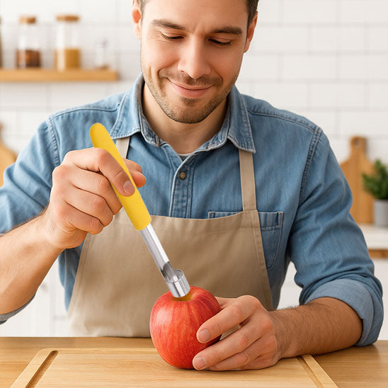 coupe-legumes-personne-qui-enleve-le-noyau-d-une-pomme-sur-un-comptoir