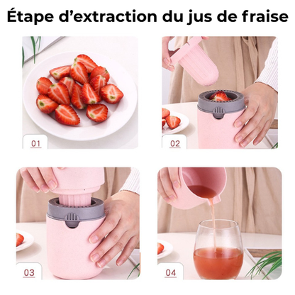 presse-agrume-etape-extraction-jus-fraise
