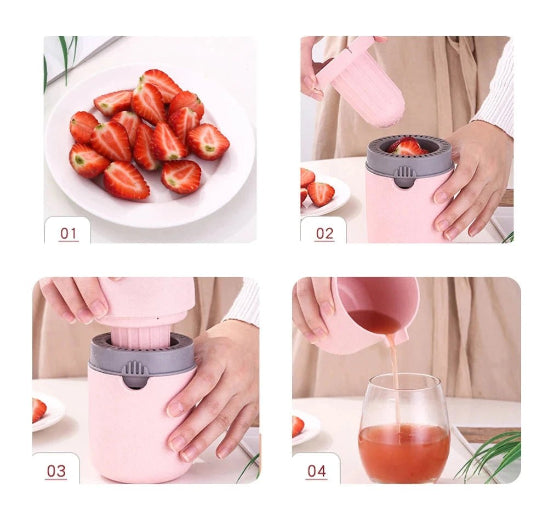 presse-agrume-etape-utilisation-fraise-presser