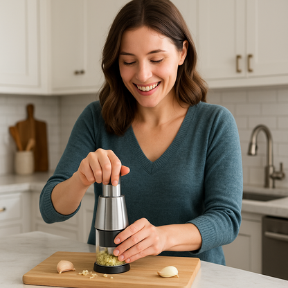 presse-ail-personne-qui-hache-de-l-ail-dans-une-cuisine