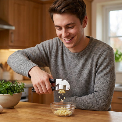 presse-ail-personne-qui-presse-de-l-ail-dans-un-bol